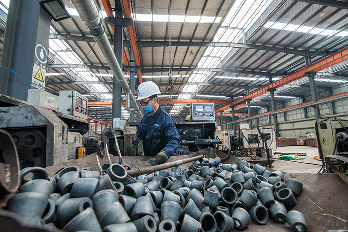 岳阳网架配件-锥头加工车间